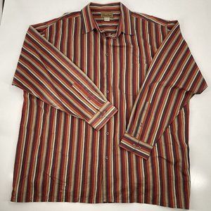 Cote De France Shirt Multicolor Striped Button Up Cotton sz 3XL Tall 3XLT EUC!